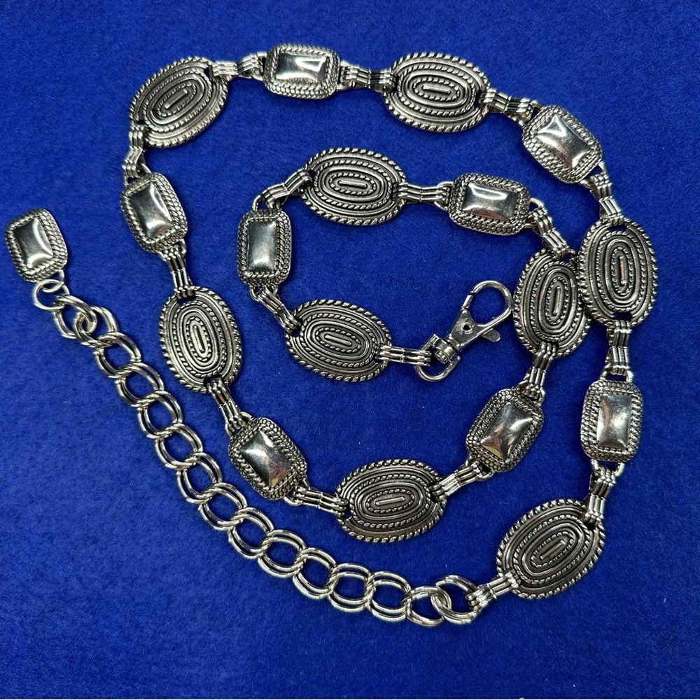 Silver Tone Concho Belt one size